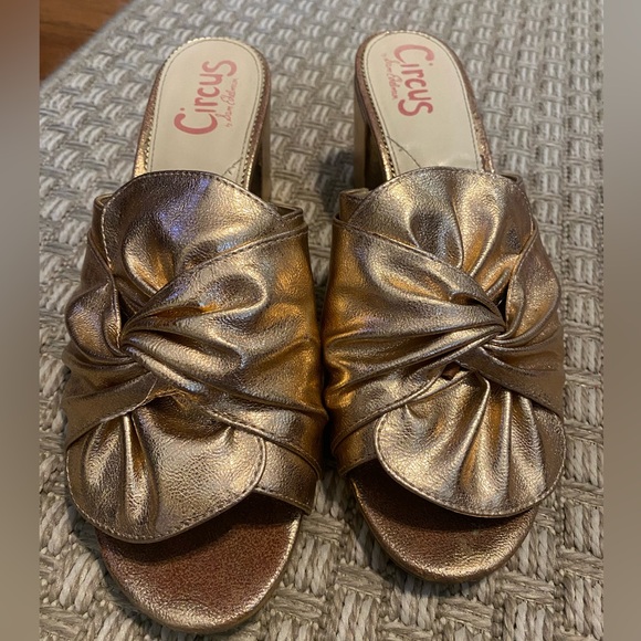 Sam Edelman Circus Rose Gold Bow Sandal Heels 10 - Picture 3 of 11